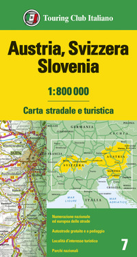 AUSTRIA SVIZZERA SLOVENIA 1:800.000