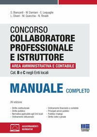 CONCORSO COLLABORATORE PROFESSIONALE E ISTRUTTORE AREA AMMINISTRATIVA E CONTABILE CAT B E C