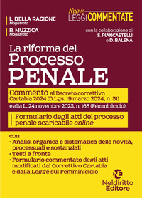 RIFORMA DEL PROCESSO PENALE - COMMENTO A DECRETO CORRETTIVO CARTABIA 2024 CON FORMULARIO DEGLI