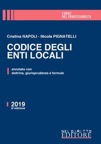 CODICE DEGLI ENTI LOCALI 2019 - ANNOTATO CON DOTTRINA GIURISPRUDENZA E FORMULE di NAPOLI C. - PIGNATELLI N.