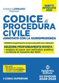 CODICE DI PROCEDURA CIVILE 2024 ANNOTATO CON LA GIURISPRUDENZA ESAME AVVOCATO 2024