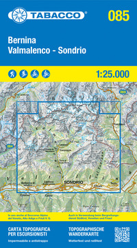 BERNINA - VAL MALENCO - SONDRIO. CARTA TOPOGRAFICA IN SCALA 1:25.000, ANTISTRAPPO, IMPERMEABILE,...