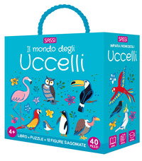 MONDO DEGLI UCCELLI - LIBRO + PUZZLE + 12 FIGURE SAGOMATE