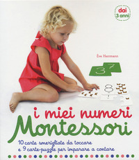 MIEI NUMERI MONTESSORI - 10 CARTE SMERIGLIATE DA TOCCARE E 9 CARTE PUZZLE PER IMPARARE A CONTARE