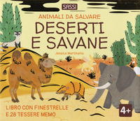 ANIMALI DA SALVARE DESERTI E SAVANE CON 28 TESSERE MEMO