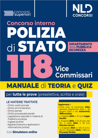 CONCORSO INTERNO POLIZIA DI STATO 118 VICE COMMISSARI MANUALE DI TEORIA E QUIZ