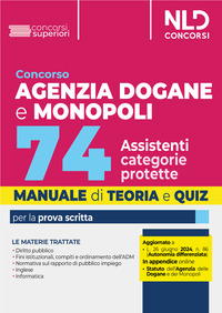 CONCORSO AGENZIA DOGANE E MONOPOLI 74 ASSISTENTI CATEGORIE PROTETTE