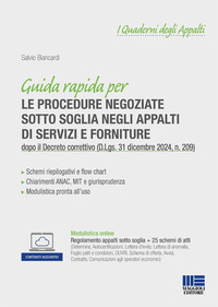 GUIDA RAPIDA PER LE PROCEDURE NEGOZIATE SOTTO SOGLIA NEGLI APPALTI DI SERVIZI E FORNITURE