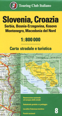 SLOVENIA CROAZIA BOSNIA-ERZEGOVINA 1:800.000