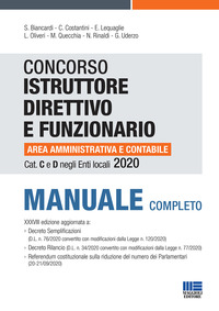 CONCORSO ISTRUTTORE DIRETTIVO E FUNZIONARIO - AREA AMMINISTRATIVA CAT C D NGLI ENTI LOCALI 2020