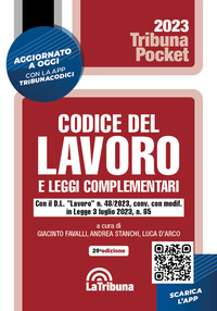 CODICE DEL LAVORO 2023 E LEGGI COMPLEMENTARI