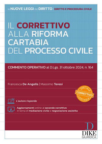 CORRETTIVO ALLA RIFORMA CARTABIA DEL PROCESSO CIVILE - COMMENTO OPERATIVO AL D.LGS. 31 OTTOBRE 2024