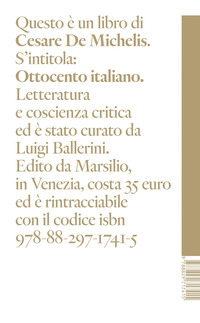 OTTOCENTO ITALIANO - LETTERATURA E COSCIENZA CRITICA