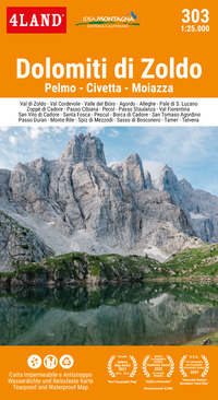 DOLOMITI DI ZOLDO PELMO CIVETTA MOIAZZA 1:25.000