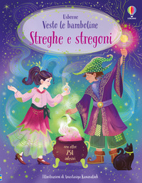 VESTO LE BAMBOLINE STREGHE E STREGONI CON ADESIVI