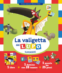 VALIGETTA DEL LUPO SUPEREROE - AMICO LUPO CON DOMINO E PUZZLE