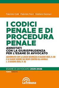 CODICI PENALE E DI PROCEDURA PENALE 2025 ANNOTATI CON LA GIURISPRUDENZAPER L\'ESAME DI AVVOCATO