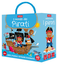 MONDO DEI PIRATI - QBOX CON 10 FIGURE SAGOMATE CON PUZZLE