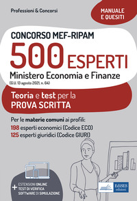 CONCORSO MEF RIPAM 500 ESPERTI MINISTERO ECONOMIA E FINANZE TEORIA E TEST