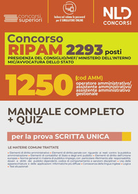 CONCORSO RIPAM 2293 POSTI 1250 COD AMM MANUALE COMPLETO + QUIZ