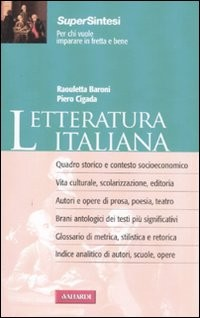 LETTERATURA ITALIANA di BARONI R. - CIGADA P.