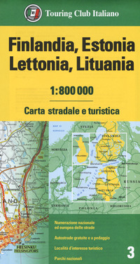 FINLANDIA ESTONIA LETTONIA LITUANIA 1:800.000