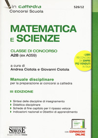 MATEMATICA E SCIENZE - CLASSE DI CONCORSO A28