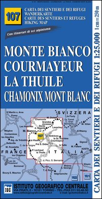 MONTE BIANCO COURMAYEUR CHAMONIX M.B. 1:25000