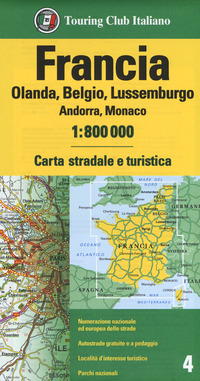 FRANCIA 1:800.000 CARTA STRADALE E TURISTICA