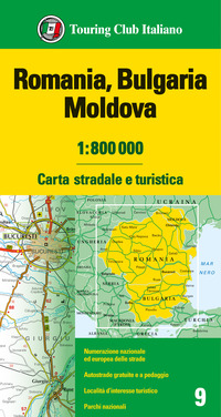 ROMANIA BULGARIA MOLDAVIA 1:800.000. CARTA STRADALE E TURISTICA