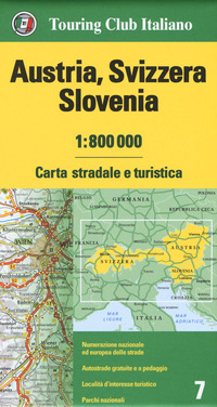 AUSTRIA SVIZZERA SLOVENIA 1:800.000