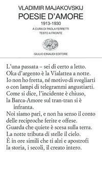POESIE D\'AMORE 1913 - 1930 - TESTO RUSSO A FRONTE