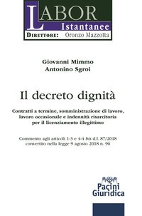 DECRETO DIGNITA\' - CONTRATTI A TERMINE, SOMMINISTRAZIONE DI LAVORO, LAVORO OCCASIONALE di MIMMO G. - SGROI A.