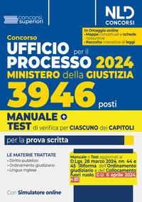 CONCORSO UFFICIO DEL PROCESSO 2024 - 3946 POSTI MINISTERO DELLA GIUSTIZIA