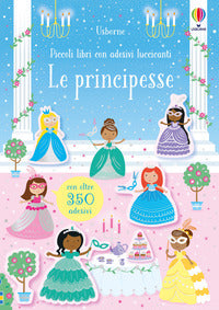 Principesse piccoli libri con adesivi luccicanti 