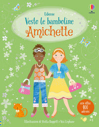 Vesto le bamboline amichette con adesivi 