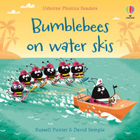 Bumblebees on water skin 