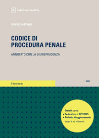 Codice di procedura penale 2025 annotato con la giurisprudenza 