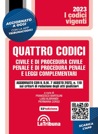 Quattro codici 2023 civile e di procedura civile, penale e di procedura penale e leggi complementar 