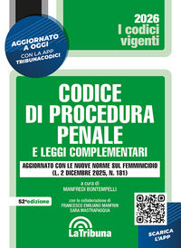 Codice di procedura penale 2026 e leggi complementari 