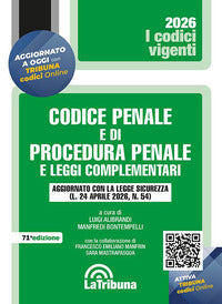 Codice penale e di procedura penale 2026 e leggi complementari 