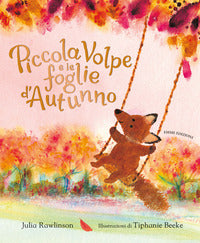 Piccola volpe e le foglie d'autunno 