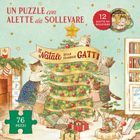 Natale della famiglia gatti - con puzzle con alette da sollevare 