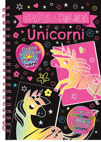 Unicorni - gratta e colora con matita di legno 