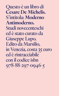 Moderno e antimoderno - studi novecenteschi 