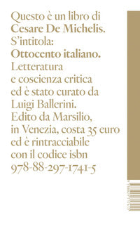 Ottocento italiano - letteratura e coscienza critica 