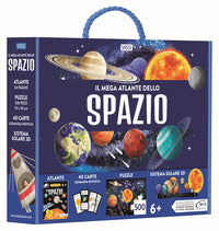 Mega atlante dello spazio + 40 carte + puzzle + sistema solare 3d 