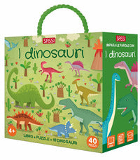 Dinosauri - libro + puzzle + 10 dinosauri 