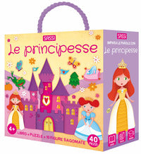 Principesse - libro + puzzle + 10 figure sagomate 