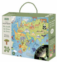 Terra the earth la terre - discover the world puzzle night and day 